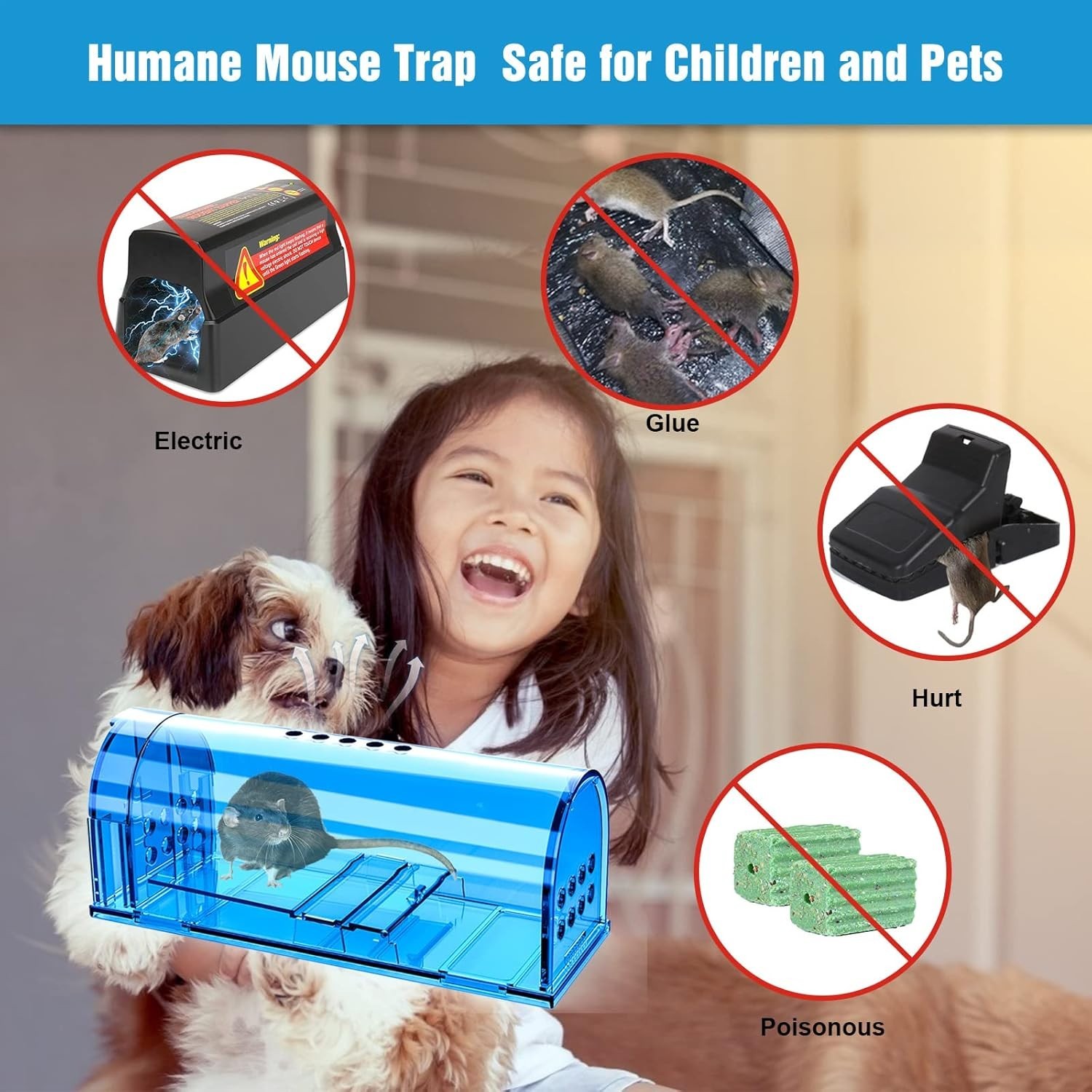 Humane Mouse Trap No Kill Catch & Release Reusable Cage Pet Safe Indoor Outdoor