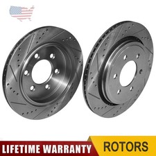2Pcs Drilled Brake Rotor w/ Electric Parking Brake for Ford F-150 2015-2017 Rear