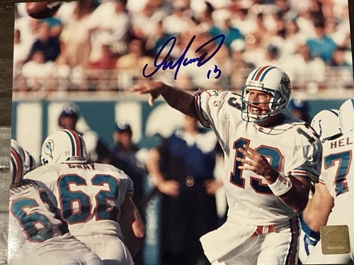 Dan Marino Autographed Dolphins Signed 8x10 Photo,  COA . HOF