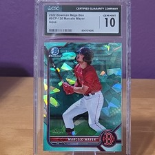 2022 Bowman Chrome Prospect Marcelo Mayer #BCP-126 Aqua Sapphire /55 GEM MINT 10