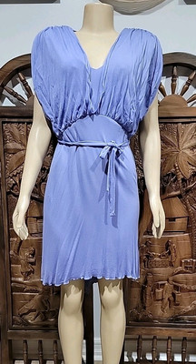 Vintage HOLLY HARP 80's style Draped Blue Size S dress #C