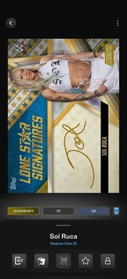 Topps WWE SLAM *DIGITAL* - Stadium Club Gold Lone Star Sig Motion Sol Ruca 50CC