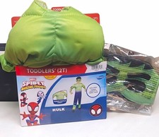 Jazwares Hulk Toddler Costume Suit 2T Green/Purple Padded w/ Fabric Mask