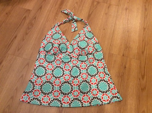 Lands’ End Women’s Tankini Stretch Geometric Halter & Bra Swimwear 12 - Picture 15 of 15