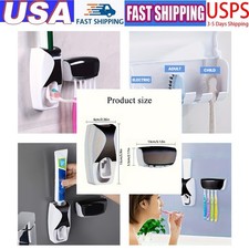 Multifunctional No Drill Bathroom Storage Rack Toothpaste Toothbrush Holder