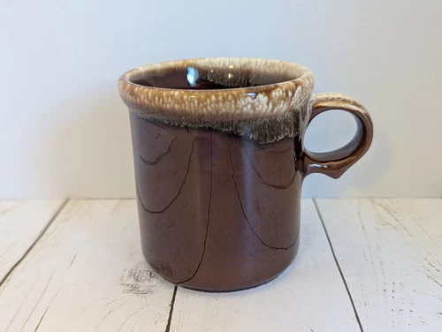 Vtg McCoy USA Brown Drip Mug #1412 Round Handle Coffee Tea Hot Chocolate 