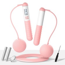 Cordless Weighted Jump Rope with Counter Adjustable Ropeless Skipping Ro