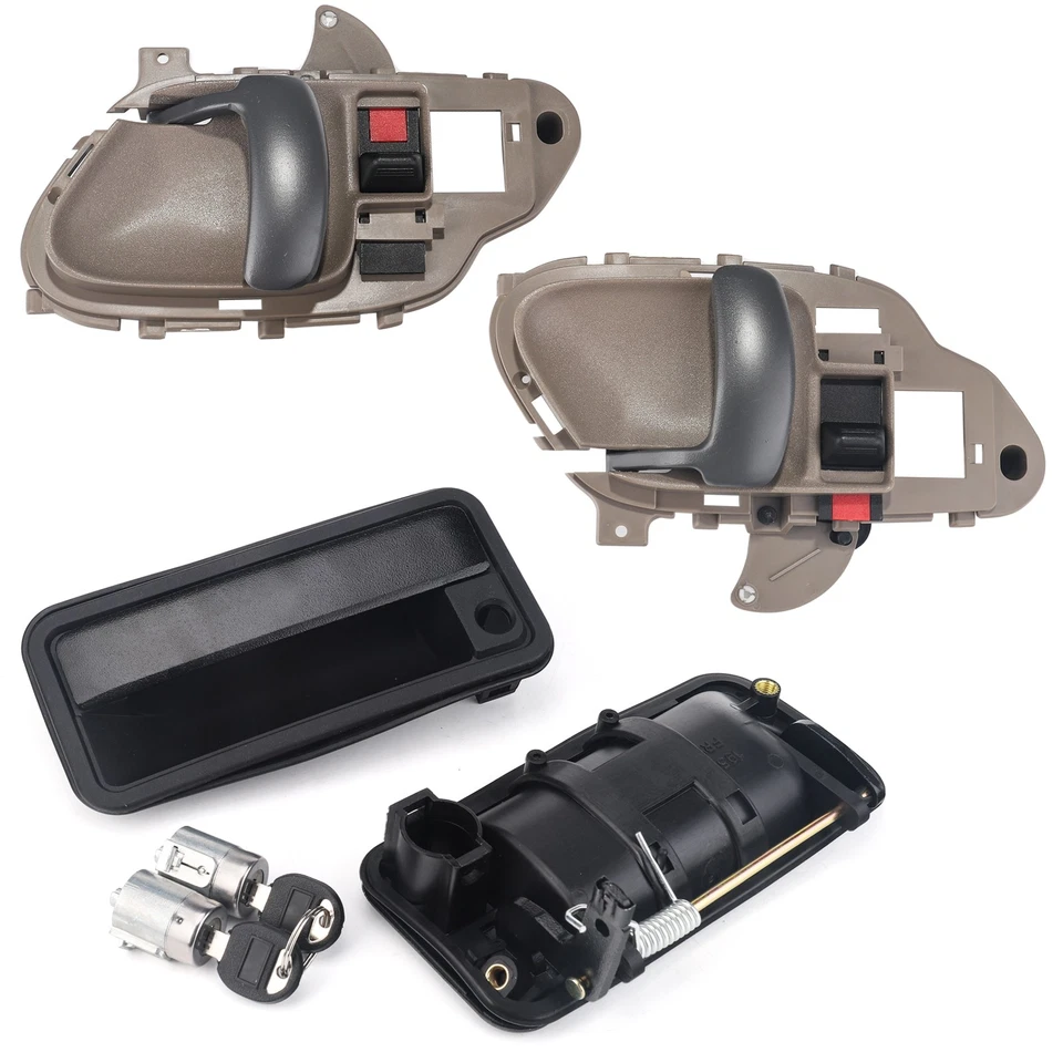 Exterior Door Handle w/ Lock Cylinder For Chevrolet GMC C/K1500 1988-1999 Front - Image 3 of 4