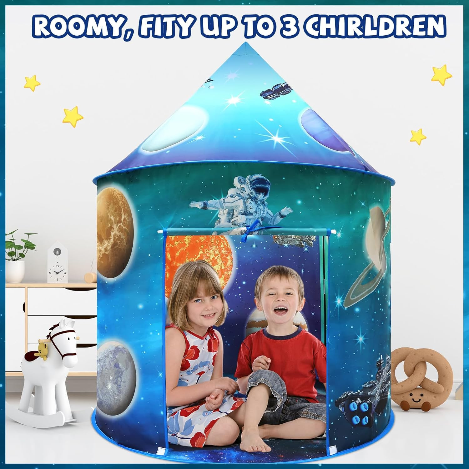 Space World Play Tent Pop up Kids Indoor Sensory Playhouse Children Foldable Kid