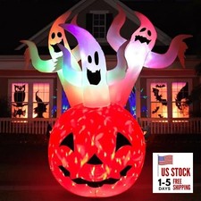 Halloween Inflatables Pumpkin Ghost Outdoor Decorations 6ft Giant Blow Up