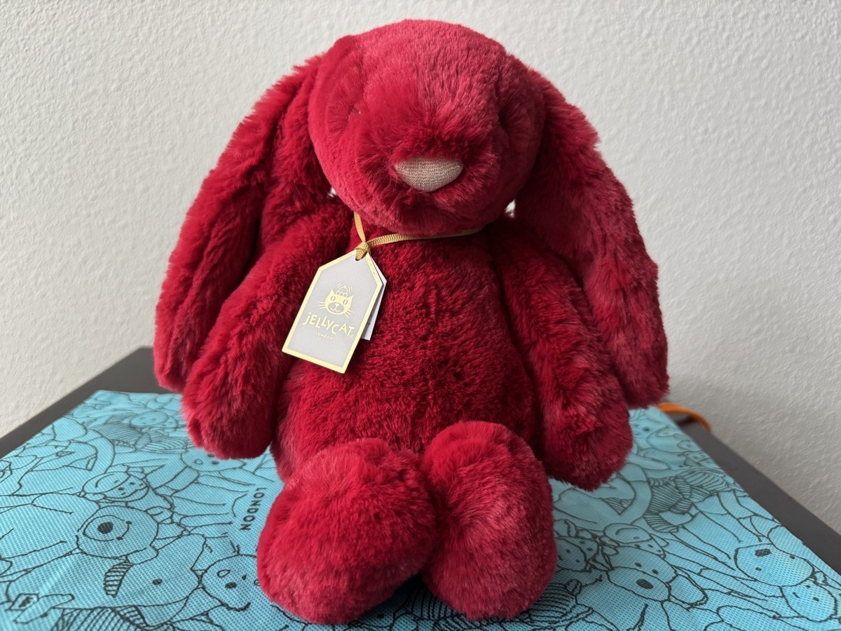 Jellycat Bashful Luxe Bunny Scarlett Red Medium (BAS3SCA). FAST