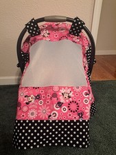 Baby Car Seat Canopy Wfront Netting In Minnie Mouse With Or Without Flap
