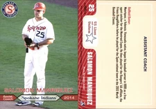 Salomon Manriquez 2014 Grandstand Spokane Indians RC FREE SHIP *AutographDen*