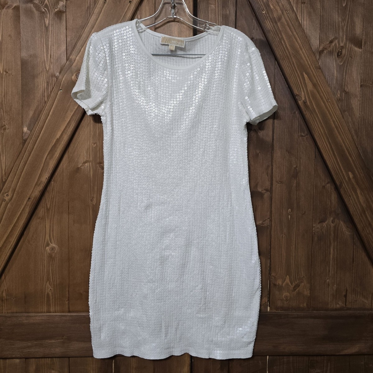 short white sequin dress Crystal Sequin Bodycon Mini Dress main image 1