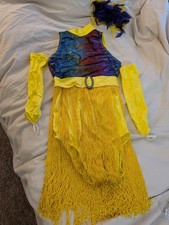 Yellow Multi Fringe Feather Gloves Leo s Dancewear LC