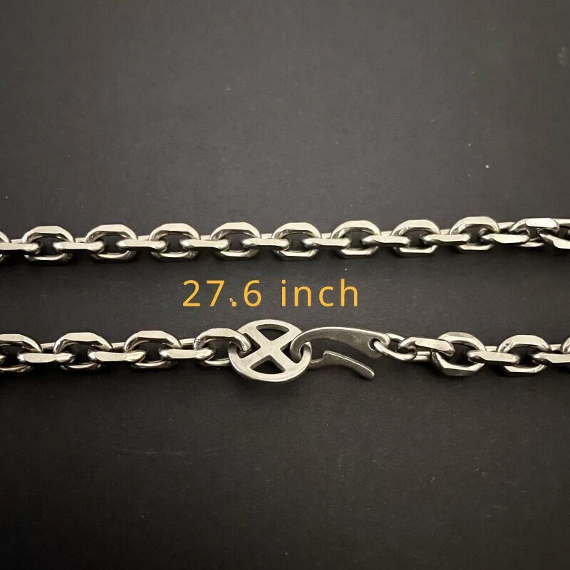 Colar masculino de titânio puro torcido 7 mm leve antialergia 27,6" - Imagem 4 de 4