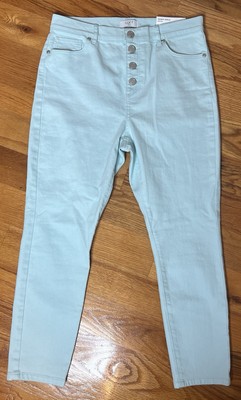 LOFT Jeans Women s 10 Petite High Rise Skinny Ankle Button Fly Light Blue
