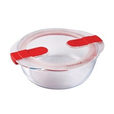 Pyrex Cook and Heat Round Dish with Airtight Lid Seal Steam Vents