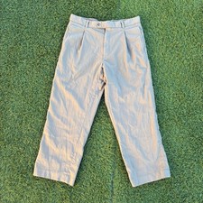 COSANI Men's Tan 100% Wool Pleated Dress Pants Size 32x26 Tailor Fit Work Wear