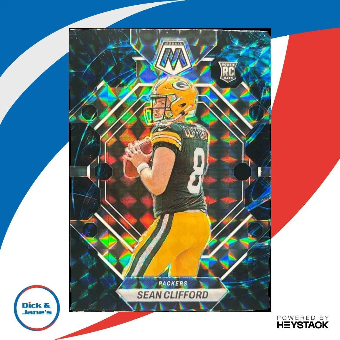 2023 Panini Mosaic Sean Clifford Genesis Mosaic #361 RC Green Bay Packers