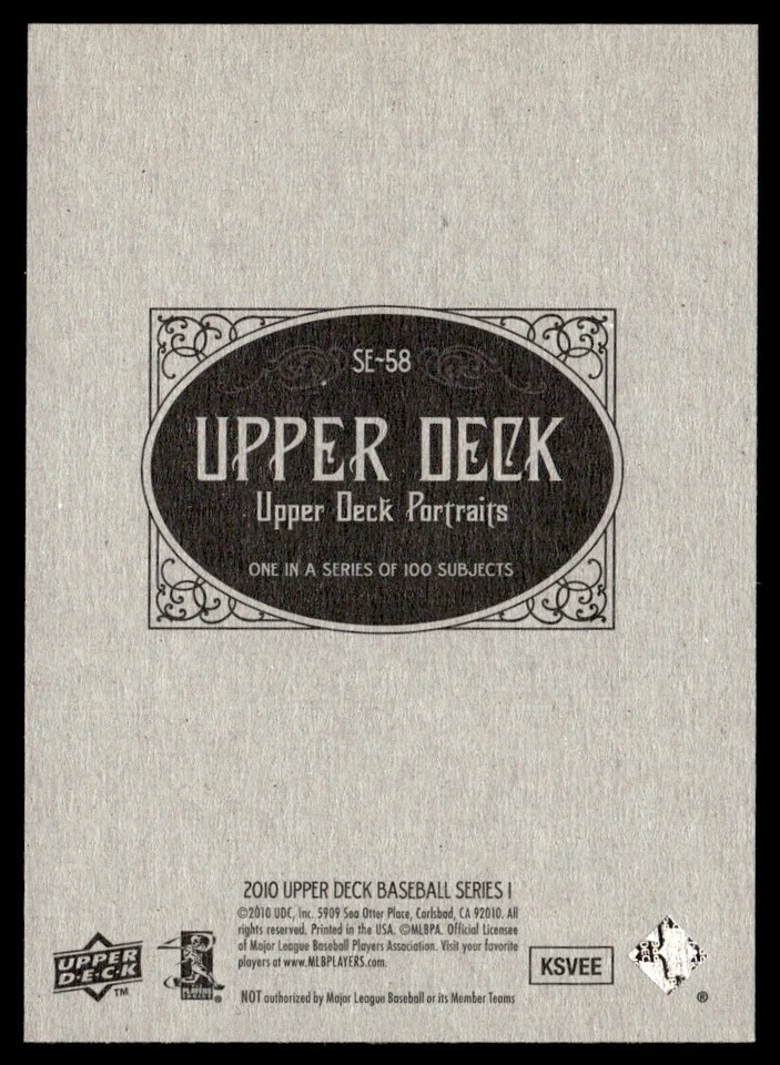 2010 Upper Deck Portraits Derek Jeter #SE-58 - Image 2 of 2