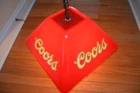 VINTAGE 1988 COORS BEER LAVA RED POKER POOL TABLE HANGING BAR LIGHT SIGN