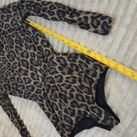 Agent Provocateur Iona Animal Leopard Bodysuit Top M Built-in Corset Bra