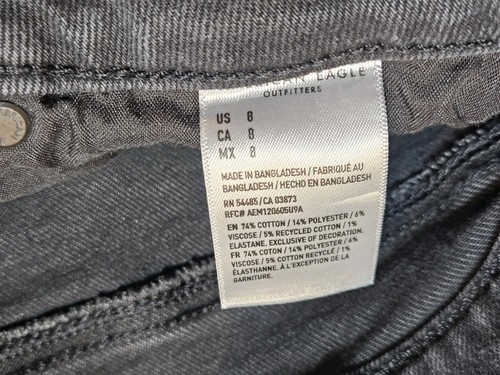 American Eagle Shorts Womens 8 Black Highest Rise Mom Short Cuffed - Picture 4 of 9
