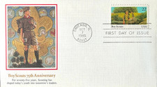 BOY SCOUTS OF AMERICA   YOUTH YEAR 1985 FLEETWOOD BSA CACHET FDC VF UNADDR