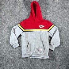 NFL Team Apparel Kansas City Chiefs Boys Hoodie Red Gray Colorblock Size 14-16