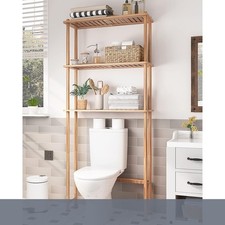 3-Tier Bamboo Over The Toilet Storage Shelf Bathroom Organizer Rack Space Saver