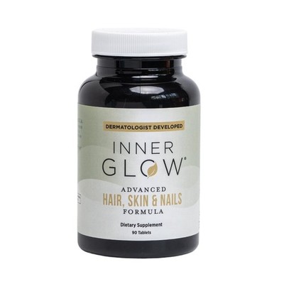 Inner Glow Advanced Hair Skin & Nails Vitamins   Doctor-Developed Hair Supple...