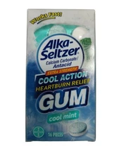 Alka-Seltzer Cool Mint, Heartburn Relief Gum - 16 Pieces