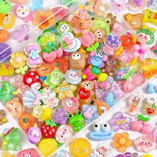 100PCS Slime Charms Jelly Cute Flatback Resin Small, Mixed Colors-100Pcs