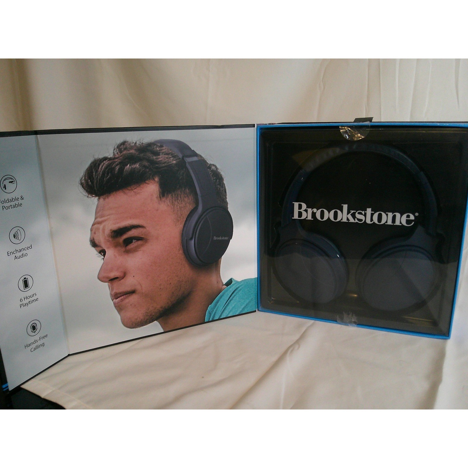 Brookstone StudioHD Wireless Bluetooth Headphones Enhanced Audio Foldable