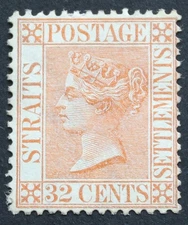 Malaya/Straits Settlements 1887 QV Thirty Two Cents SG 70 mint