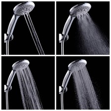 Cabezal de ducha de alta presión 5 ajustes cabezales de ducha portátiles spray con manguera de 5 pies