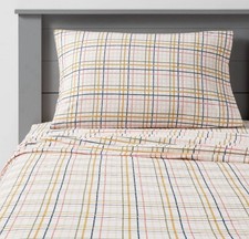 TWIN Pillowfort plaid Cotton Sheet Set New With Tags