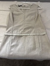 NARCISCO RODRIGUEZ  Italy Sleeveless V-Neck Linen/Wool/Silk Slip Dress 8US