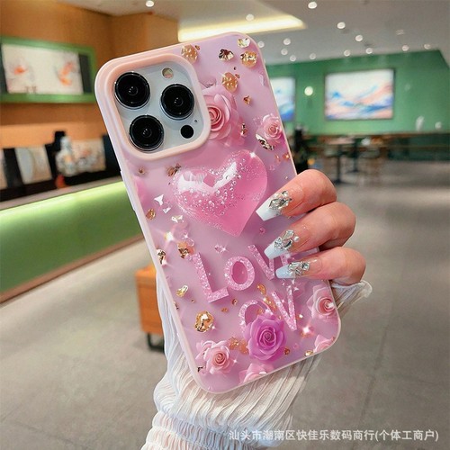 For iPhone 16 Pro Max 15 14 13 12 11 8 XR XS Phone Cover Rose Love Artistic Case - Picture 3 of 6