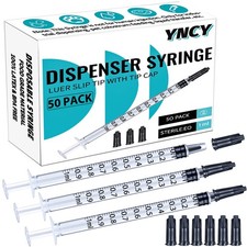 1ml Syringes with Cap, Luer Slip Tip, Whole Pack Bulk Sterile Sealed, No Nee...