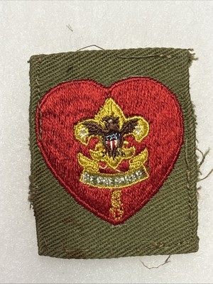 1946-1954 Life Scout Square Rank Patch Khaki Variety Type 7E
