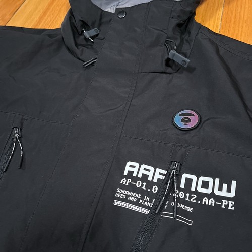 A Bathing Ape Aape Extra Large Hooded Black Bape AAPENOW Unvs Jacket Zip Up - Picture 6 of 16