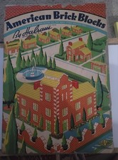 Vintage American Bricks Halsam Wood Building Blocks. Late 1930s to 1940s