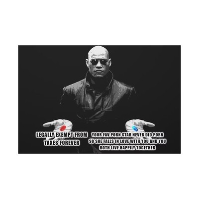 Morpheus Matrix Meme Canvas Art, Red Pill vs Black Pill, Funny Philosophy PERSON