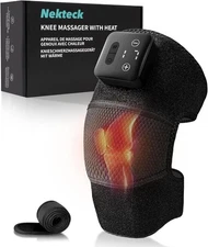 Nekteck Knee Massager, 3-in-1 Cordless Heated Knee Brace with Vibration for Pain