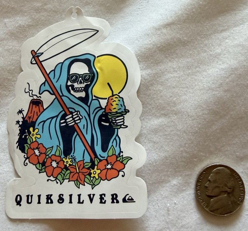 Quiksilver Surfing Sticker! Kelly Slater! Board shorts! Authentic!