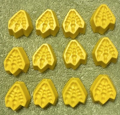 1998 Monopoly Junior Dig 'n Dinos Replacement 12 Yellow Dinosaur Fossils