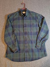 Orvis Shirt Men's Classic Collection Button Up Flannel Blue Plaid SZ M