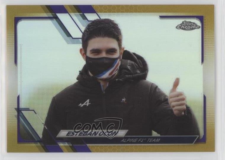 2021 Topps Chrome Formula 1 F1 Racers Gold & Purple Refractor Esteban Ocon pe8